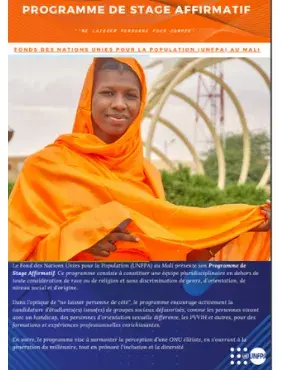 BROCHURE STAGE AFFIRMATIF DE UNFPA MALI