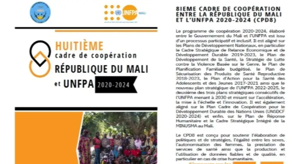 8EME CADRE DE COOPÉRATION ENTRE LE MALI ET L’UNFPA 2020-2024 (CPD8)